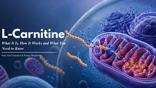 L-Carnitine molecule being transported into a mitochondrion for fatty acid transport and energy metabolism
