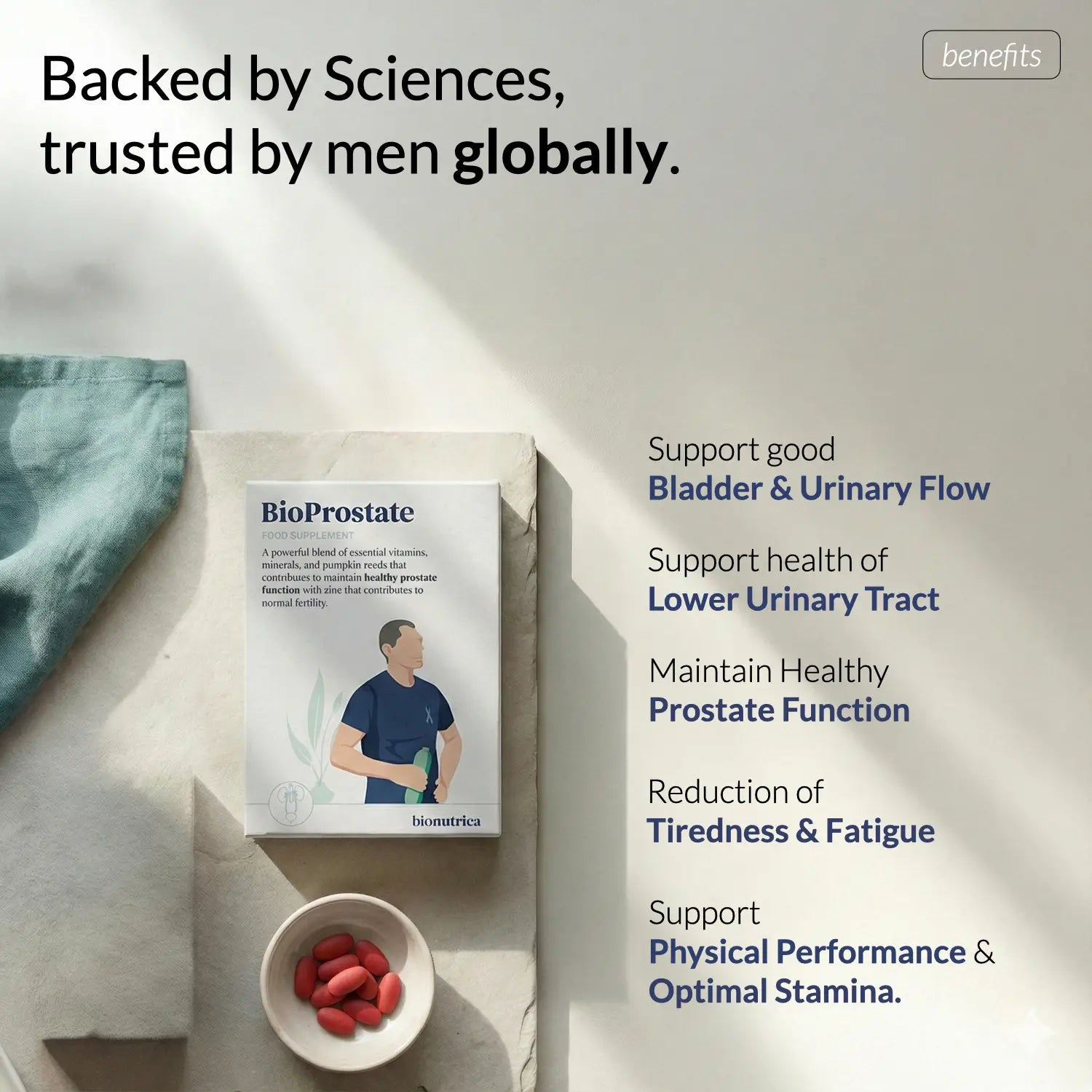 Benefits of BioProstate prostate and bladder supplement for men - urinary flow support