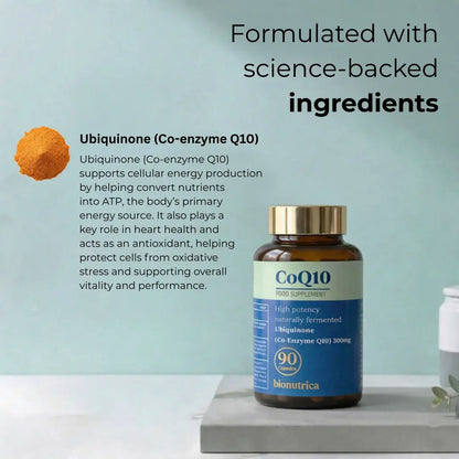 Science-Backed Ubiquinone Coenzyme Q10 Ingredients in Bionutrica CoQ10 Supplement