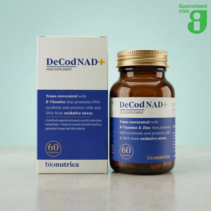 Buy DeCod NAD+ Supplement 250mg – 60 Capsules with Trans-Resveratrol by Bionutrica